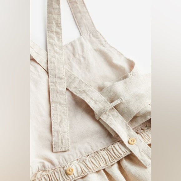 NWT H&M Kids Premium Selection Toddler Girls Linen Overall Dress 3T - Picture 4 of 5